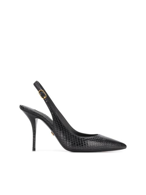 Dolce & Gabbana snakeskin effect slingback pumps