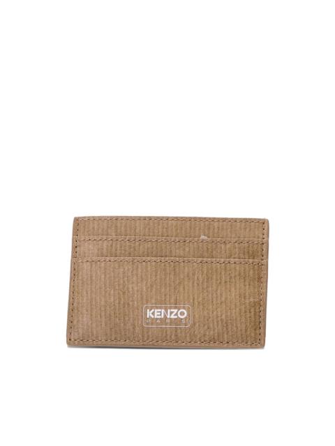KENZO ribbed-texture leather card holder
