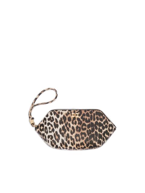 GANNI leopard print wristlet make up bag