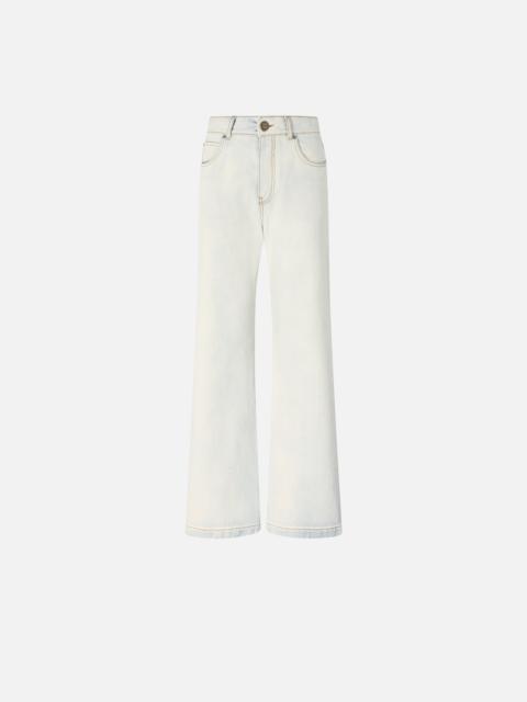 PINKO JEANS WITH CONTRASTING FOLD-DOWN WAIST