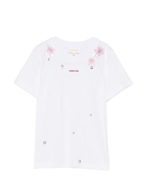 SHUSHU/TONG floral appliqué T-shirt
