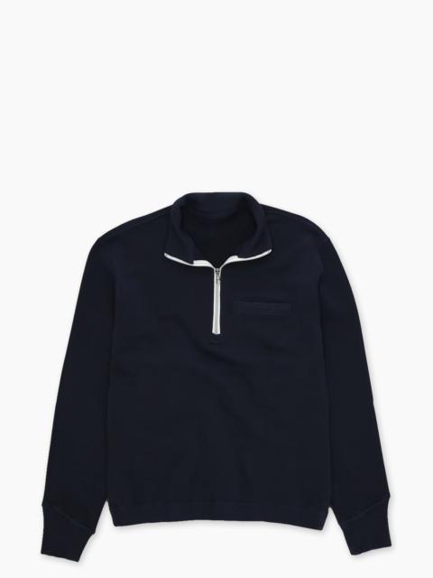 FORTELA FORTELA PRINCETON BRUSHED JERSEY SWEATSHIRT ZIPPER BLUE