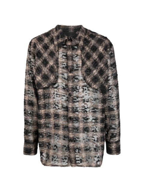 Andersson Bell distressed-finish checked shirt