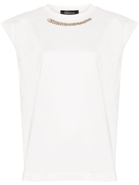 FABIANA FILIPPI beaded cotton T-shirt