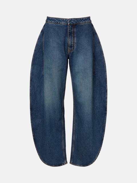 Alaïa Petal mid-rise barrel-leg jeans