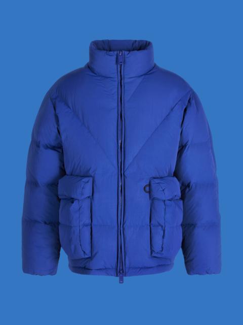 EMPORIO ARMANI ASV Black Blue capsule collection full-zip down jacket in matte crinkle nylon