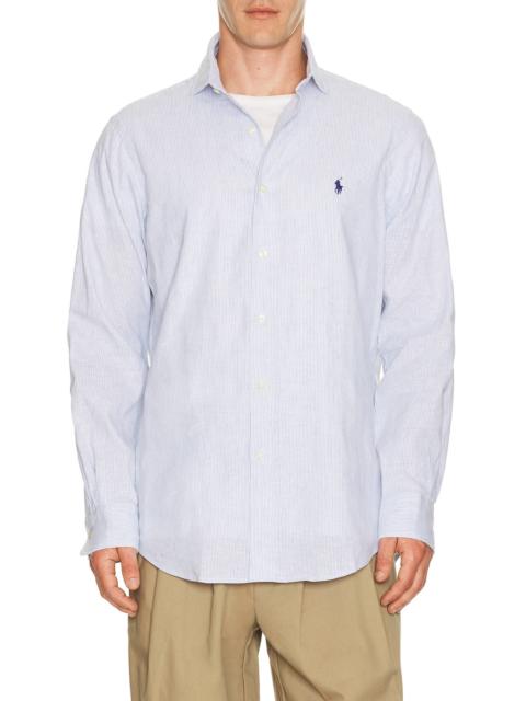 Polo Ralph Lauren Long Sleeve Stretch Linen Sport Shirt Stripe