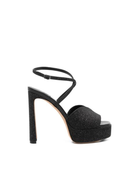 JIMMY CHOO glittered platform sandals