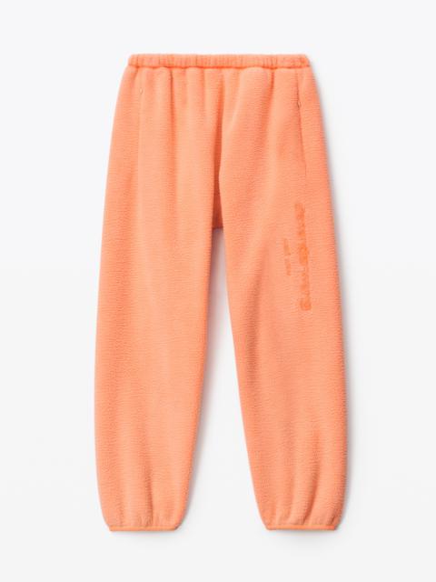 Alexander Wang EMBOSSED LOGO SWEATPANT IN TEDDY FLEECE