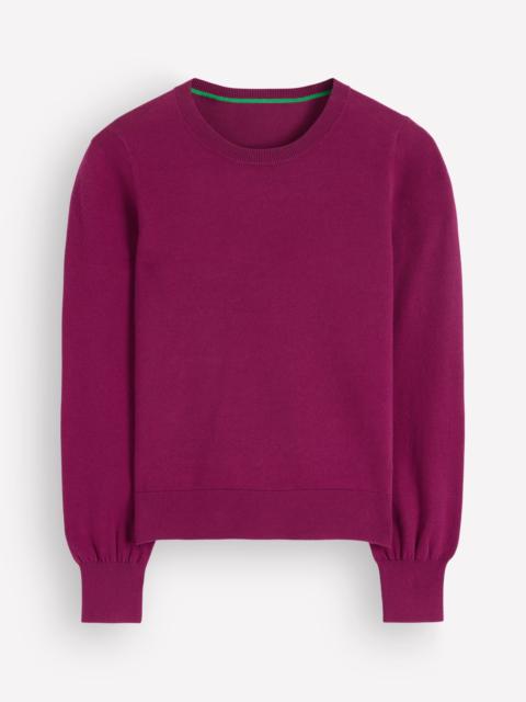 BODEN Camilla Cotton Crew Sweater-Potion purple