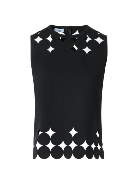 AKRIS Women's Dropping Dot Cut Out Sleeveless Top - Black