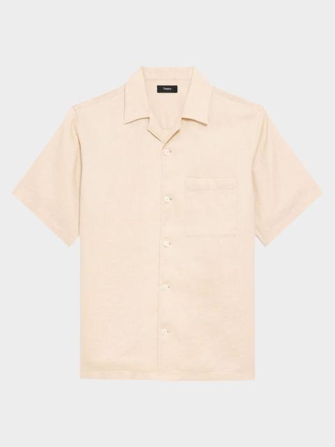 Theory Men's Noll Linen Camp-Collar Shirt