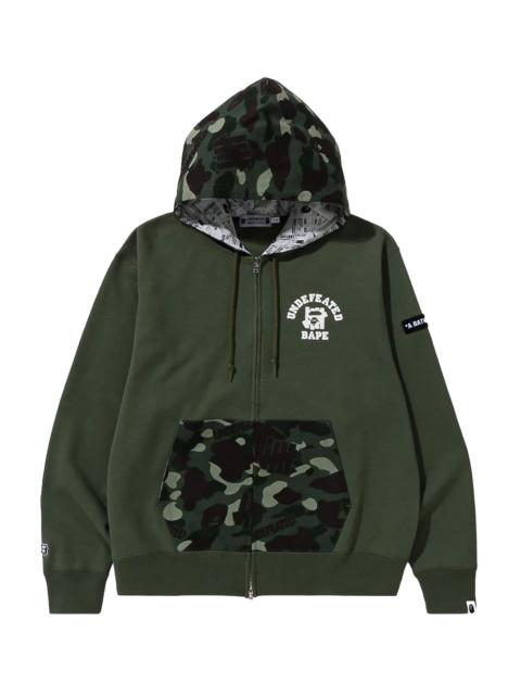 A BATHING APE® Bape X Undefeated Color Camo Zip-Up Hoodie "Green" BAPE072