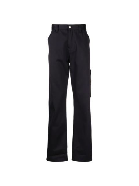 Alexander McQueen embroidered-logo straight-leg trousers