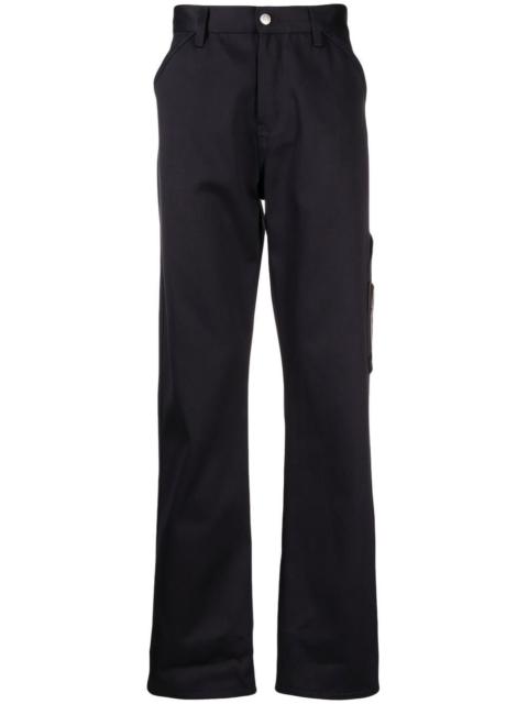 Alexander McQueen embroidered-logo straight-leg trousers