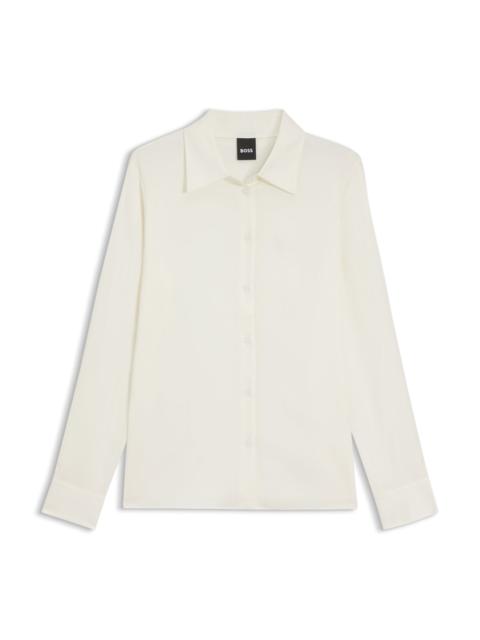 BOSS REGULAR-FIT BLOUSE IN STRETCH SILK
