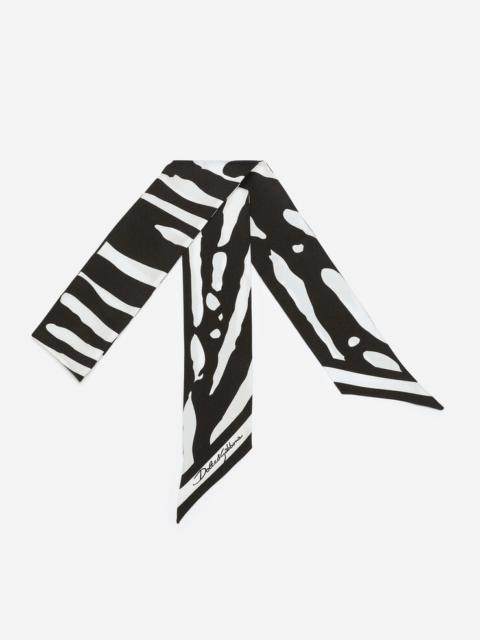 Dolce & Gabbana Zebra-print twill headscarf
