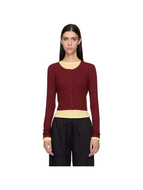 LESET Red Lauren Crop II Cardigan