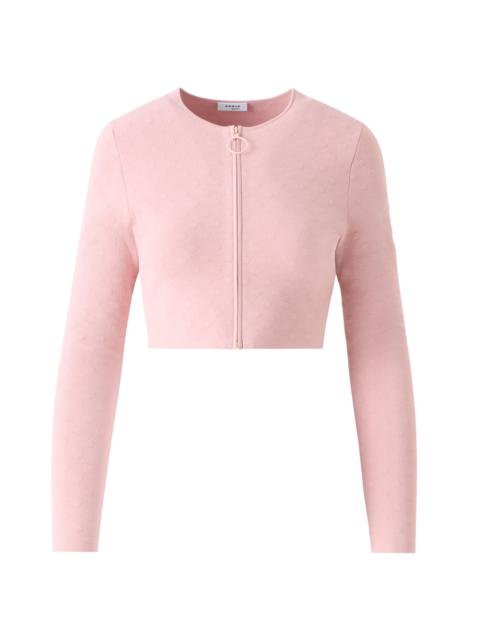 AKRIS Women's Intarsia Dot Crop Cardigan - Rose