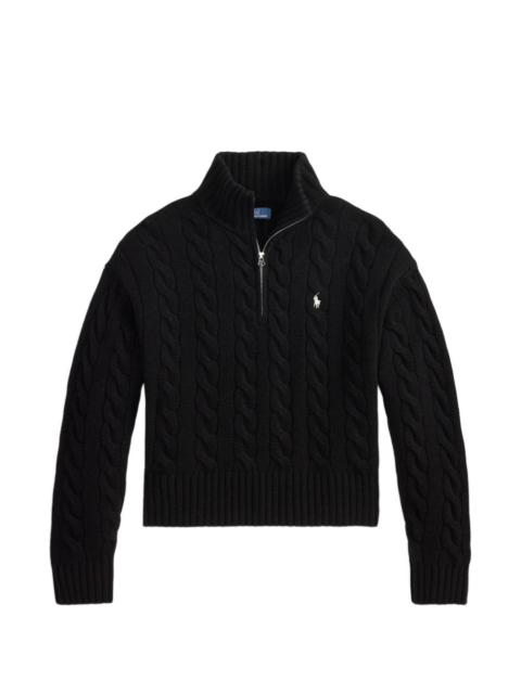 Polo Ralph Lauren cable wool-cashmere half-zip jumper