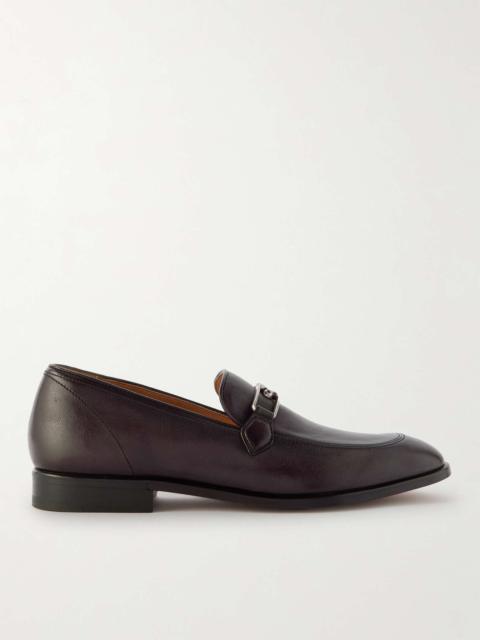 Berluti B Volute Embellished Leather Penny Loafers