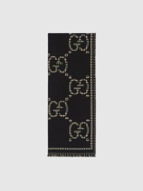 GUCCI Check GG wool scarf