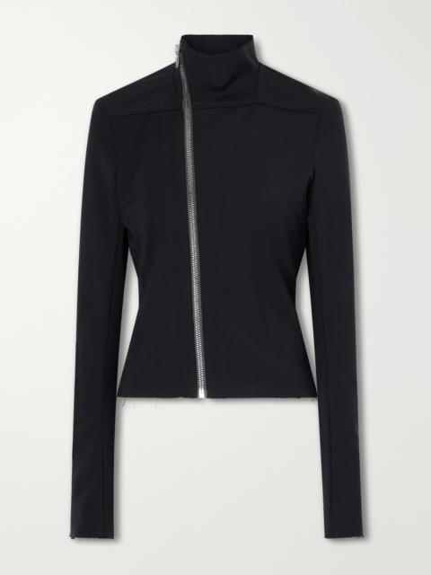Rick Owens Gary Frayed Wool-blend Jersey Jacket