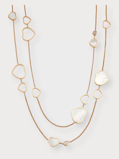 Chopard Happy Hearts 18K Rose Gold Mother-of-Pearl Station Necklace