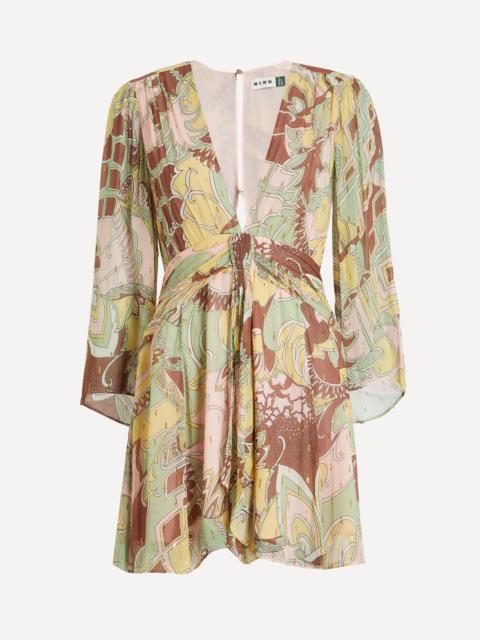 RIXO Clove Lurex Chiffon Mini Dress