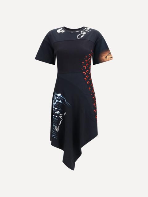 Marine Serre Asymmetric recycled jersey Dress