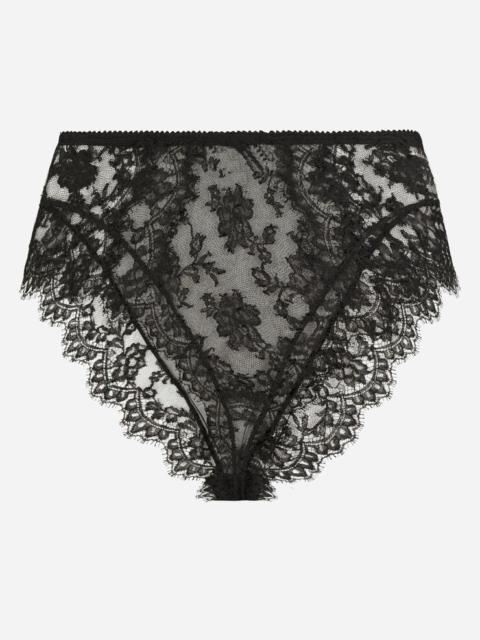 High-waisted lace briefs