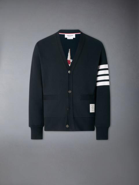 Thom Browne LOOPBACK 4-BAR BOAT EMBROIDERY CARDIGAN