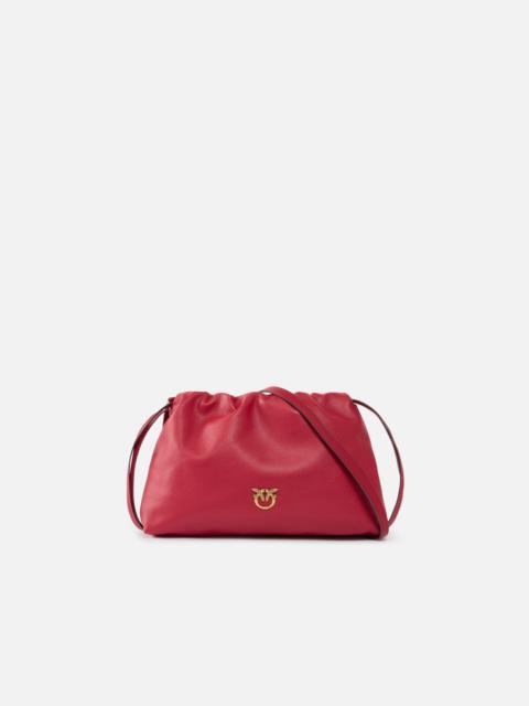 PINKO SMALL LATHER SHOULDER BAG WITH DRAWSTRING