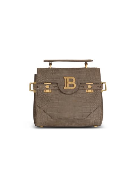 Balmain B-Buzz 23 bag in crocodile-embossed leather