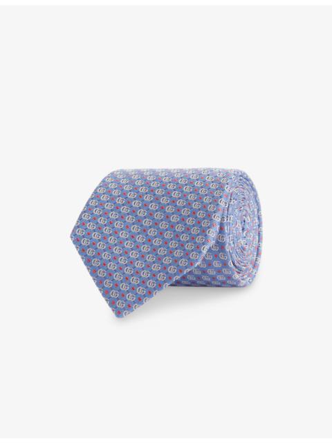 GUCCI Double-G Jacquard Silk Tie