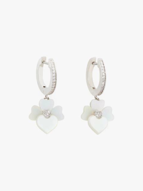 kate spade Precious Pansy Pavé Drop Huggies