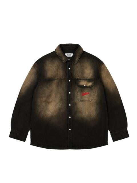 PALACE SCRIPTY DENIM SHIRT SAND WASH BLACK
