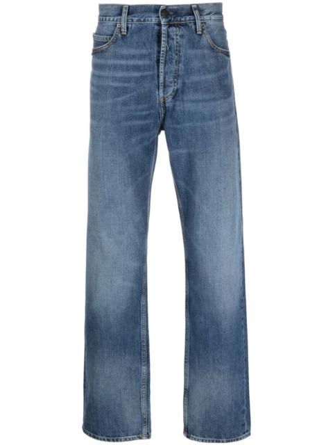mid-rise straight-leg jeans