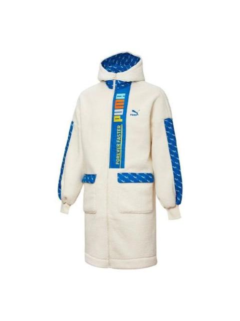 Puma Long Fleece Jacket 'White Blue' 532171-55