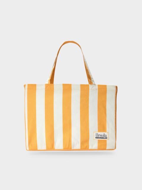 SIMONMILLER SM X URSULA TOTE IN SUNGOLD/ECRU STRIPE