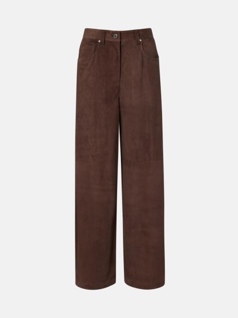 Brunello Cucinelli Suede wide-leg pants