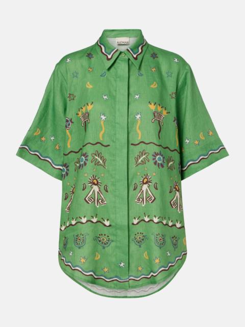 ALÉMAIS Sun Dancer printed linen shirt