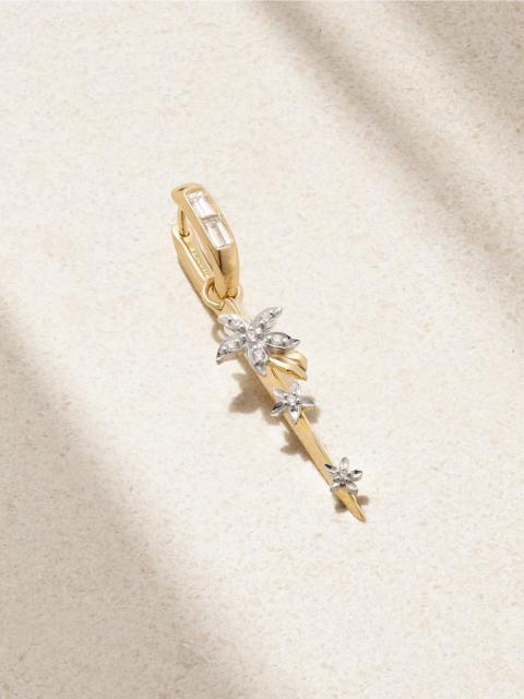 FOUNDRAE Blossoms Resilience 18-karat Yellow And White Gold Diamond Single Hoop Earring