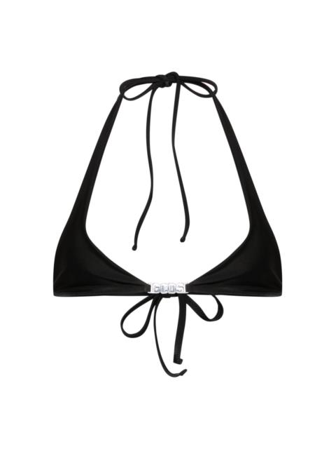 logo-plaque bikini tops