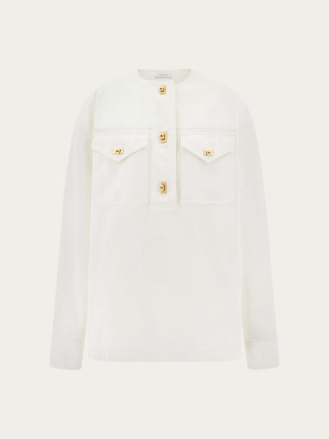 FERRAGAMO Washed gabardine shirt