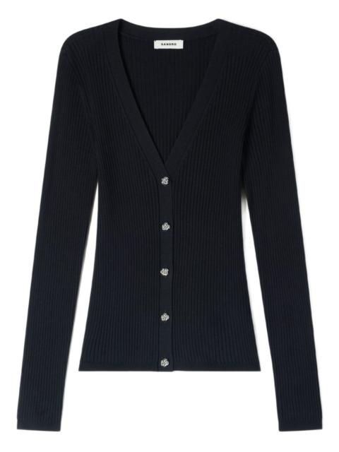 Sandro ribbed button cardigan