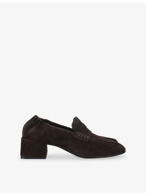 STEVE MADDEN Estee Heeled Suede Loafers