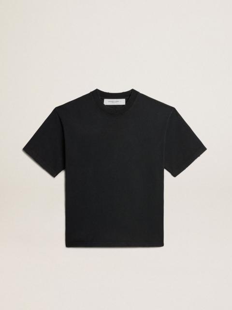 Golden Goose T-shirt in washed black with reverse logo on the back - Boxy fit