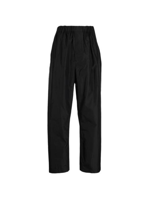 high-waisted wide-leg silk trousers
