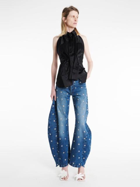 A.W.A.K.E. MODE DECONSTRUCTED SHIRT HALTERNECK TOP BLACK